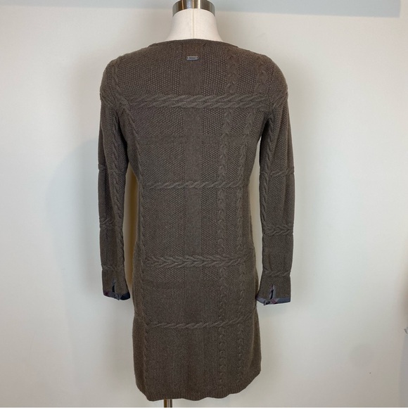 Barbour Etal Sweater Dress Winter Tartan Merino Wool/Cashmere Blend Size 6 Brown - Picture 7 of 14